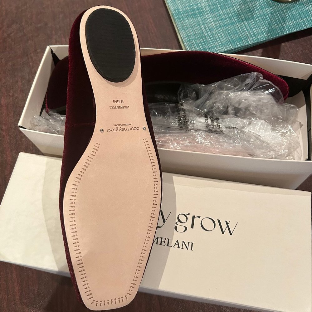 Dillards Antonio Melani x Courtney Grow Ballet Flats Size 9.5M NIB burgundy - Picture 2 of 2